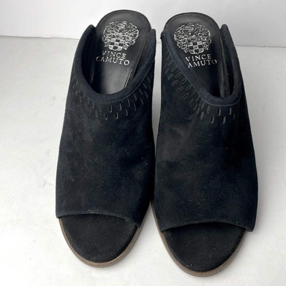 Vince Camuto Merlyna Black Suede Clogs - Picture 2 of 7